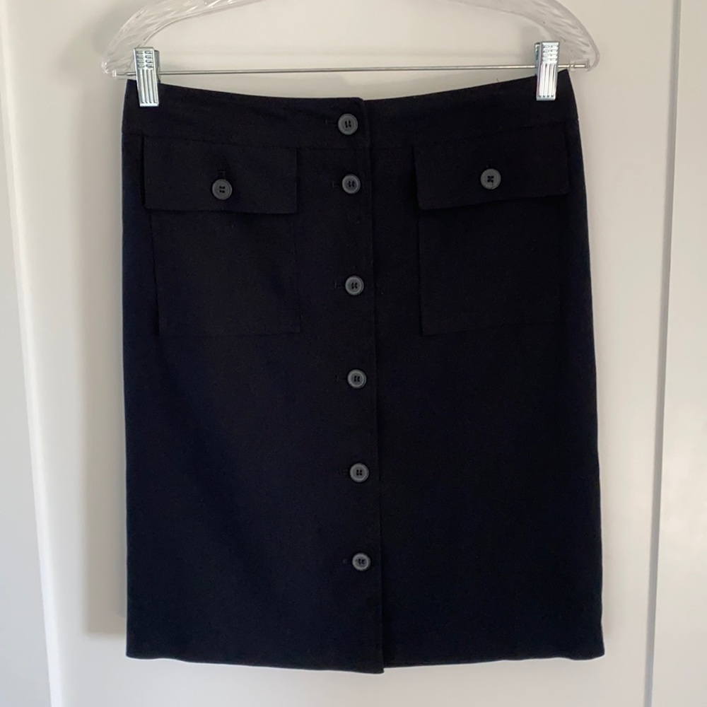 ESPRIT Women’s Vintage Black Button Front Pencil Skirt Size 6